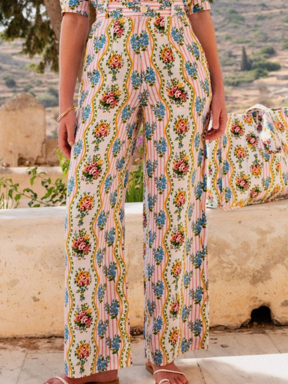 Pink City Print Gabi Trousers NWT